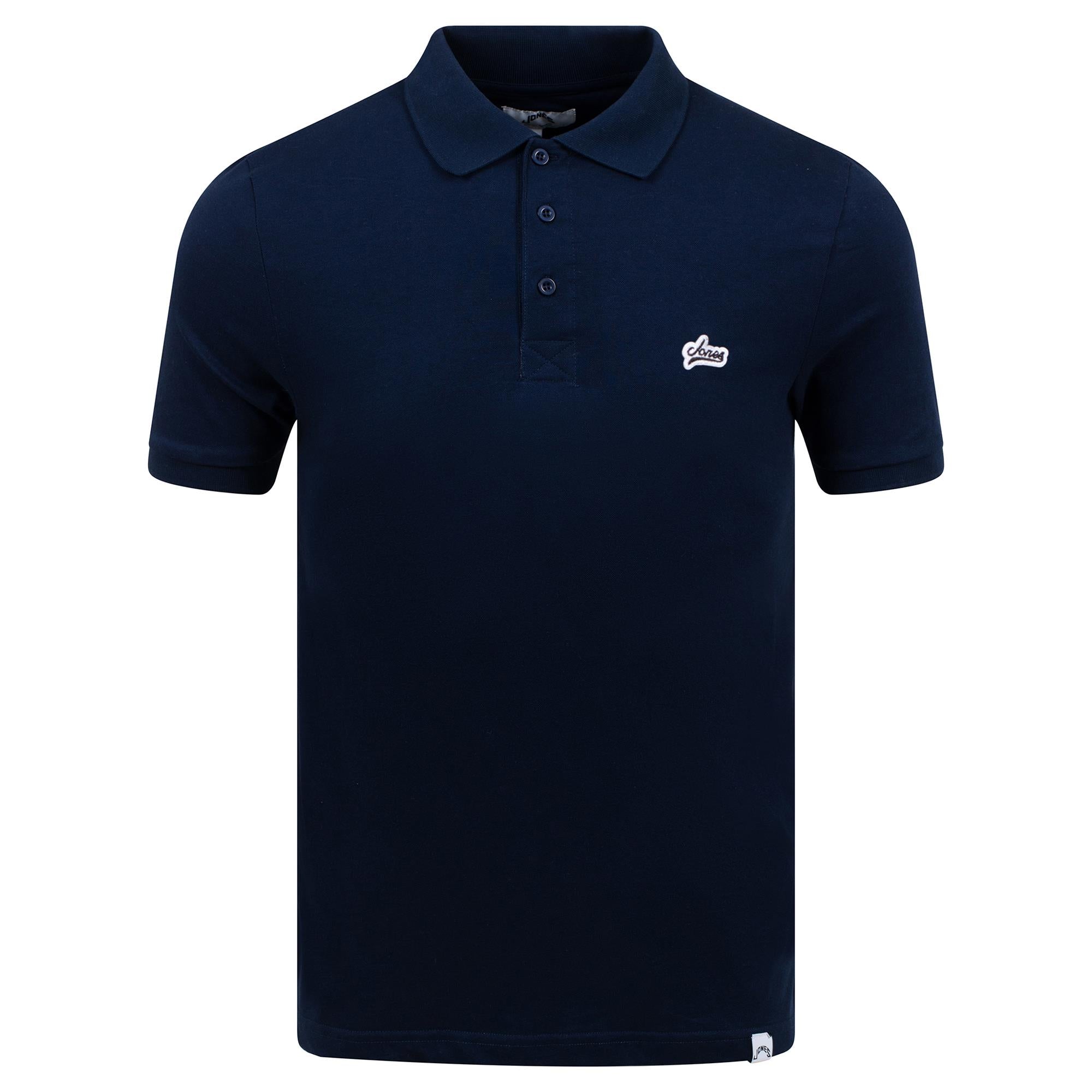 Jones Original Varsity Badge Mens Polo Shirt Navy